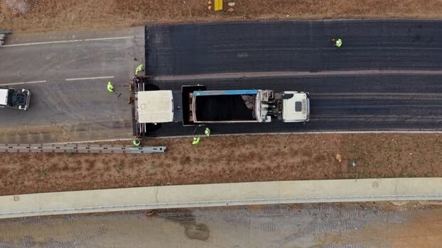 Aerial view of Black Cat Roundabout construction United Kingdom.
