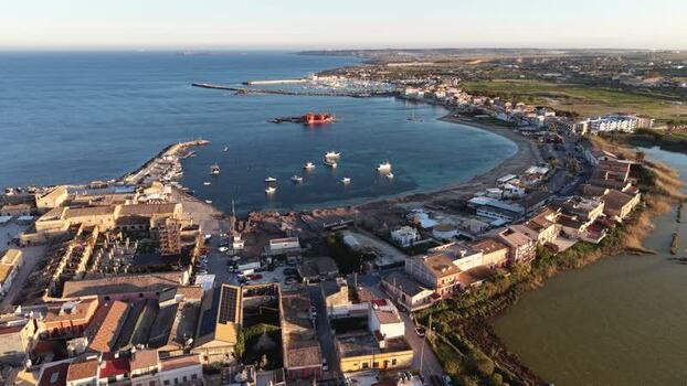 Aerial view of the village of Marzamemi and the Tonnara Italy. Aerial view of the village of Marzamemi and the Tonnara Italy.