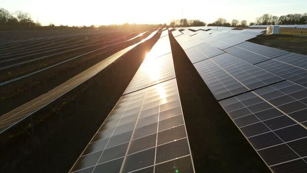 Aerial view of Tye Lane Solar farm United Kingdom. Aerial view of Tye Lane Solar farm United Kingdom.
