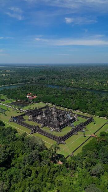 Aerial view of Angkor Wat temple complex Cambodia. Aerial view of Angkor Wat temple complex Cambodia.