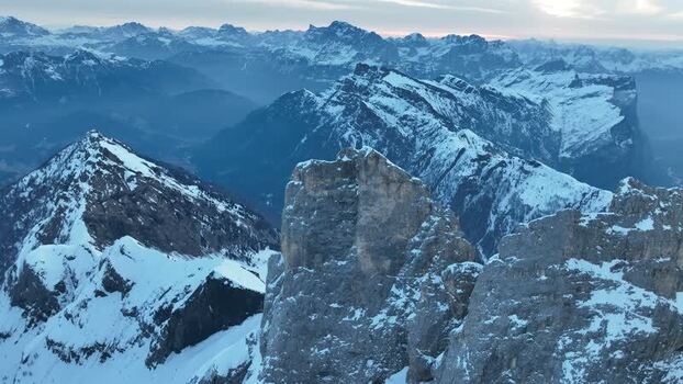 Aerial view of Parco Naturale Paneveggio Pale di San Martino Italy.