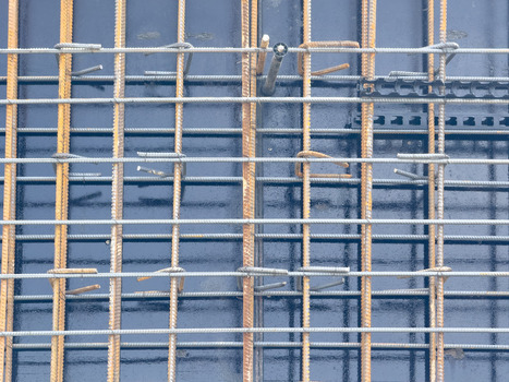 View of steel reinforcement bars arranged in a grid pattern for concrete construction Sariyer Istanbul Turkiye. View of steel reinforcement bars arranged in a grid pattern for concrete construction Sariyer Istanbul Turkiye.