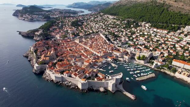 Aerial view of Dubrovnik Old Town Croatia.