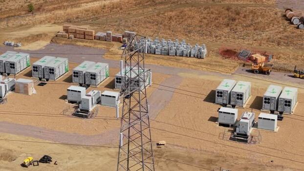 Aerial view of Jinko Battery Energy Storage Systems in United Kingdom.