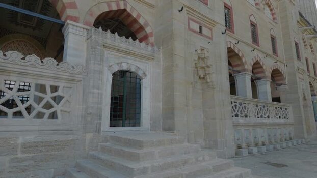 View of Selimiye Mosque architecture in Edirne Turkiye. View of Selimiye Mosque architecture in Edirne Turkiye.