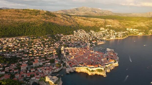 Aerial view of Dubrovnik Old Town Croatia.