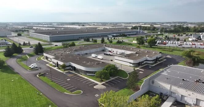 Aerial view of industrial complex in Indianapolis United States.