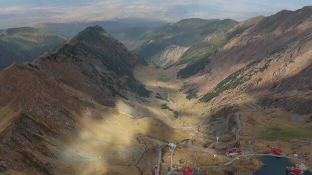 Aerial view of Transfagarasan road in Romania. Aerial view of Transfagarasan road in Romania.