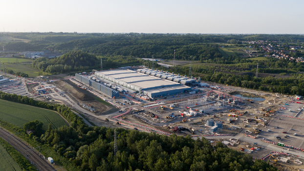 Aerial View of Hyperscale Data Center Construction in Farciennes Aerial View of Hyperscale Data Center Construction in Farciennes