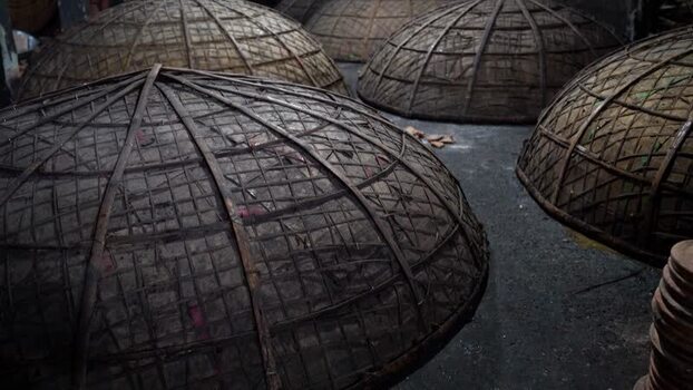 View of woven bamboo dome covers Bangladesh. View of woven bamboo dome covers Bangladesh.