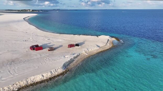 Aerial view of Rasmale project and turquoise waters of Gulhi Maldives. Aerial view of Rasmale project and turquoise waters of Gulhi Maldives.