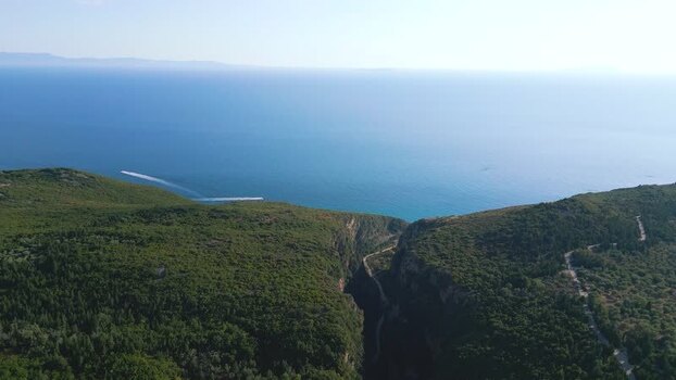 Aerial view of Gjipe Canyon in Iliaz Albania. Aerial view of Gjipe Canyon in Iliaz Albania.
