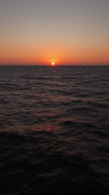 Aerial view of sunset over the Arabian Sea India.
