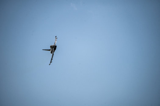 Berlin Germany 13 June 2026 View of a Eurofighter Typhoon performing an aerial maneuver at the ILA Berlin Air Show against a clear blue sky. Berlin Germany 13 June 2026 View of a Eurofighter Typhoon performing an aerial maneuver at the ILA Berlin Air Show against a clear blue sky.