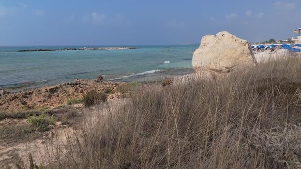 Aerial view of the beach in Famagusta Northern Cyprus.