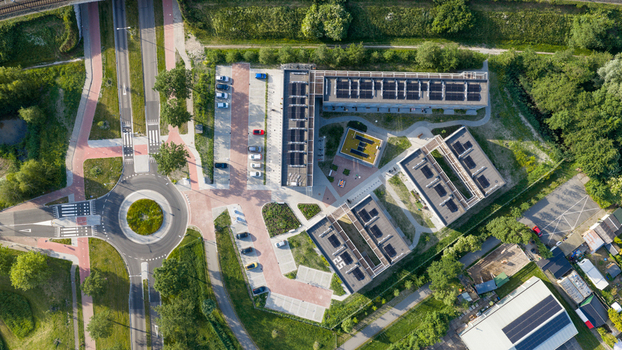 Aerial View of Flexwoningen Ruimtebaan in Zoetermeer Aerial View of Flexwoningen Ruimtebaan in Zoetermeer