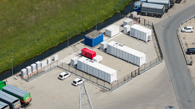 Hattemerbroek Netherlands 23 May 2026 Aerial View of Electric Truck Charging Station Hattemerbroek Netherlands 23 May 2026 Aerial View of Electric Truck Charging Station