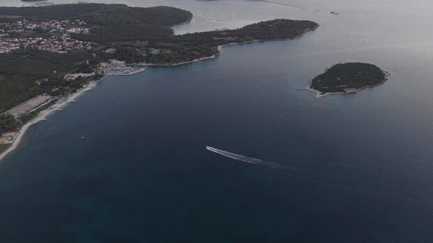 Aerial view of Brijuni National Park near the coast of Croatia.