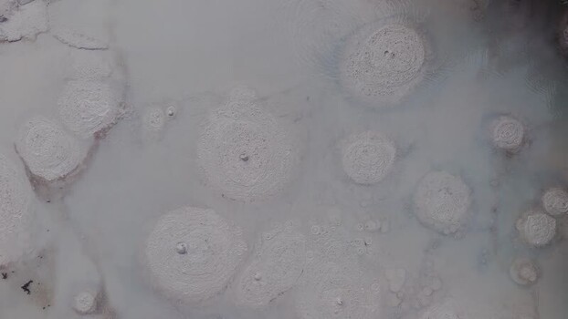 Aerial view of Waiotapu Thermal Mud pools New Zealand. Aerial view of Waiotapu Thermal Mud pools New Zealand.