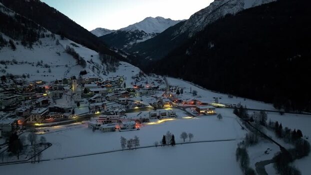 Aerial view of Graun im Vinschgau village in winter Italy. Aerial view of Graun im Vinschgau village in winter Italy.