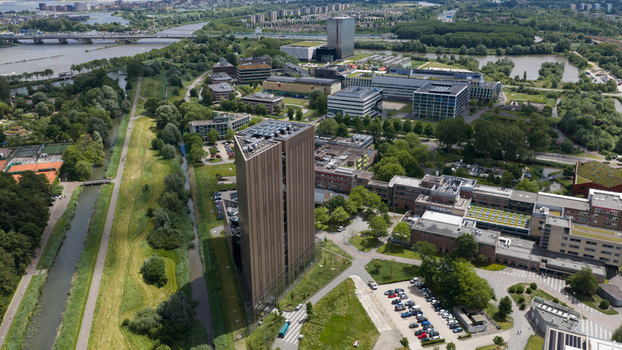 Amsterdam Netherlands 09 June 2026 Aerial view of Digital Realty Amsterdam AMS17 data center surrounded by modern office buildings lush green parkland and winding canals. Amsterdam Netherlands 09 June 2026 Aerial view of Digital Realty Amsterdam AMS17 data center surrounded by modern office buildings lush green parkland and winding canals.
