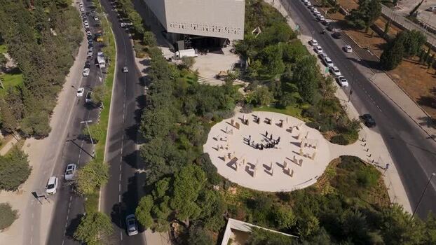 Aerial view of National Library of Israel in Jerusalem Israel. Aerial view of National Library of Israel in Jerusalem Israel.