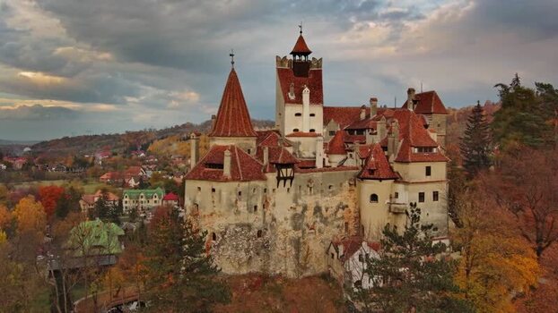 Aerial view of Bran Castle in Transylvania Romania. Aerial view of Bran Castle in Transylvania Romania.