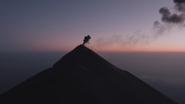 Aerial view of Acatenango volcano emitting smoke Guatemala. Aerial view of Acatenango volcano emitting smoke Guatemala.