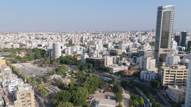 Aerial view of Nicosia skyline Cyprus.