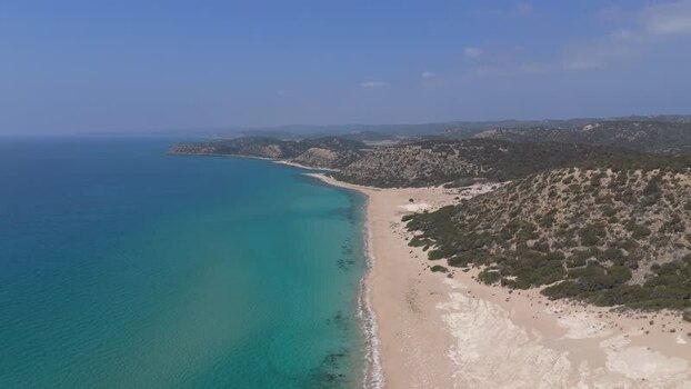 Aerial view of the coastline in Famagusta Northern Cyprus.