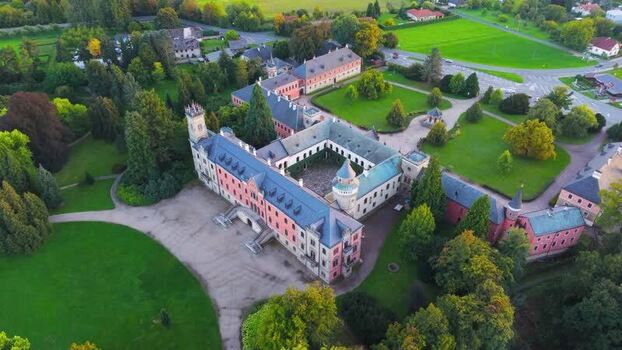 Aerial view of Sychrov Castle in Sychrov Czechia. Aerial view of Sychrov Castle in Sychrov Czechia.