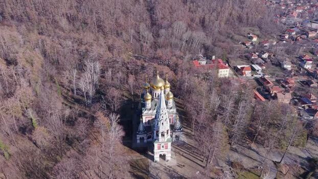 Aerial view of Shipka Memorial Church in Shipka Bulgaria. Aerial view of Shipka Memorial Church in Shipka Bulgaria.
