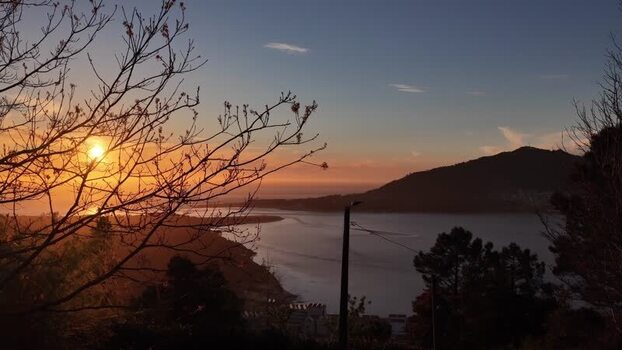Aerial view of coastline at sunset Caminha Portugal. Aerial view of coastline at sunset Caminha Portugal.