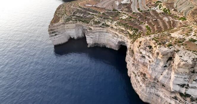 Aerial view of Sanap Cliffs Malta.
