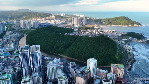 Aerial view of Songjeong dong in Busan South Korea. Aerial view of Songjeong dong in Busan South Korea.