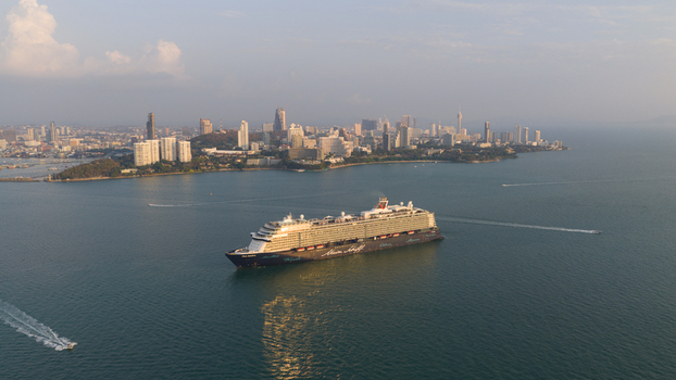 Pattaya City Thailand 06 March 2026 Mein Schiff 6 Cruise Ship Pattaya Bay Pattaya City Thailand 06 March 2026 Mein Schiff 6 Cruise Ship Pattaya Bay