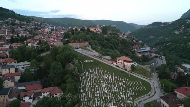 Aerial view of Kovaci Memorial Cemetery Bosnia and Herzegovina. Aerial view of Kovaci Memorial Cemetery Bosnia and Herzegovina.