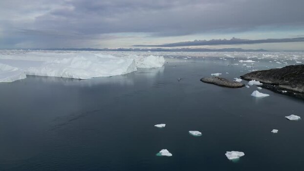 Aerial view of Ilulissat Icefjord Greenland. Aerial view of Ilulissat Icefjord Greenland.