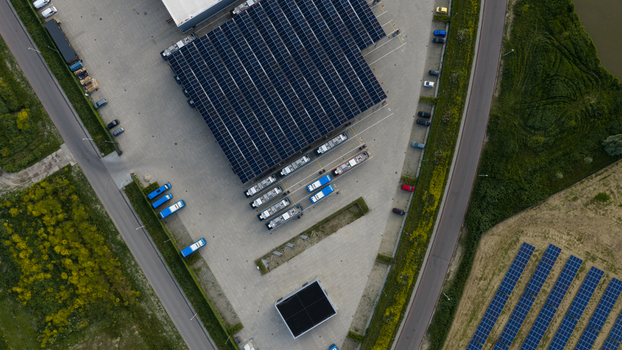 Purmerend Netherlands 15 June 2026 Aerial drone view of the EBS charging hub in Purmerend zero emission buses sustainable public transport infrastructure. Purmerend Netherlands 15 June 2026 Aerial drone view of the EBS charging hub in Purmerend zero emission buses sustainable public transport infrastructure.