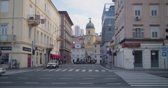 View of the City Clock Tower in Rijeka Croatia. View of the City Clock Tower in Rijeka Croatia.