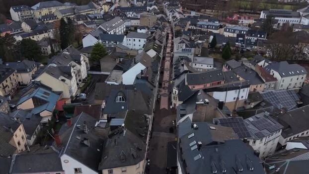 Aerial view of the historic town of Echternach Luxembourg.