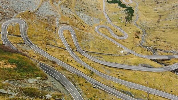 Aerial view of Transfagarasan mountain road in Romania. Aerial view of Transfagarasan mountain road in Romania.