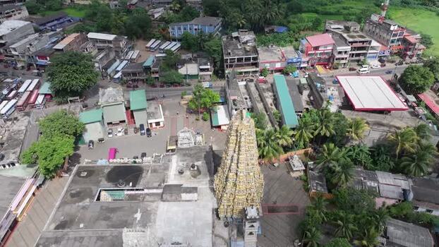 Aerial view of Temple of the Tooth in Kandy Sri Lanka.