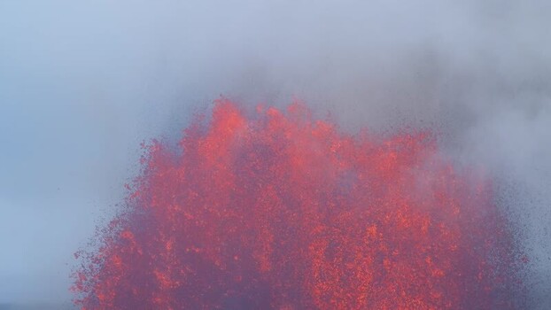 View of lava erupting from Halemaumau Crater United States.