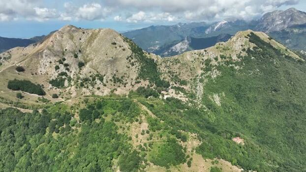 Aerial view of Monte Matanna in the Apuan Alps Italy.