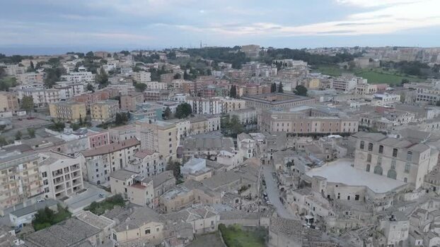 Aerial view of Matera Italy.
