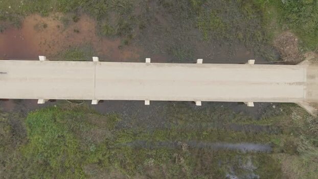 Aerial view of concrete bridge in Greyton South Africa. Aerial view of concrete bridge in Greyton South Africa.
