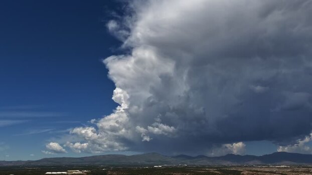 Aerial view of monsoonal clouds over Los Alamos United States.