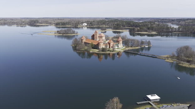 Aerial view of Trakai Island Castle Lithuania. Aerial view of Trakai Island Castle Lithuania.