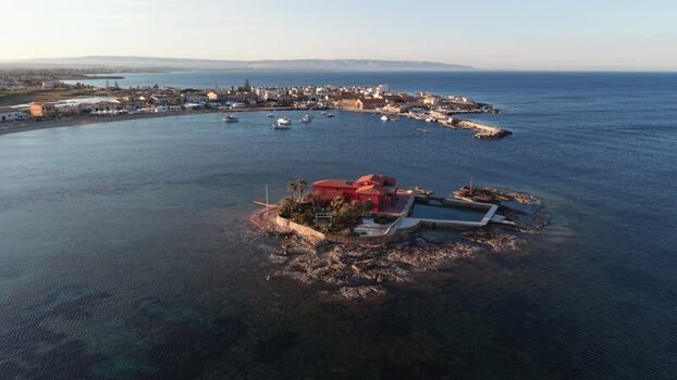 Aerial view of Isolotto Brancati and Marzamemi Italy. Aerial view of Isolotto Brancati and Marzamemi Italy.